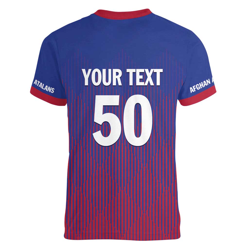 Custom Afghanistan Cricket Afghan Atalan Women V-Neck T-Shirt Glorious Nation Victorious Team