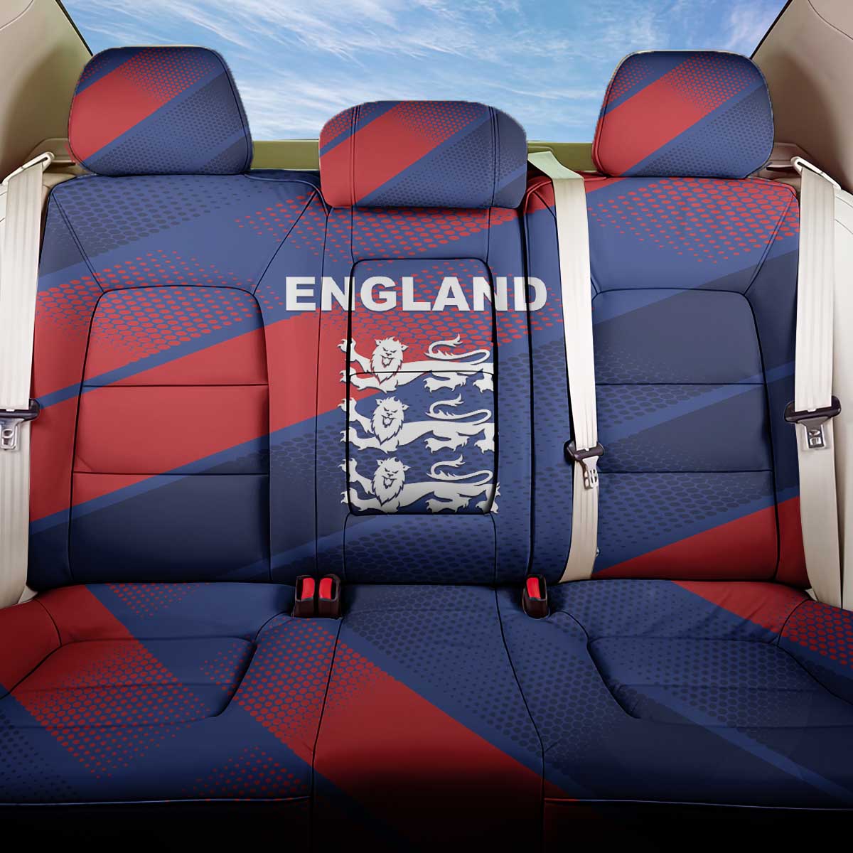 England Cricket Back Car Seat Cover Come On Three Lions