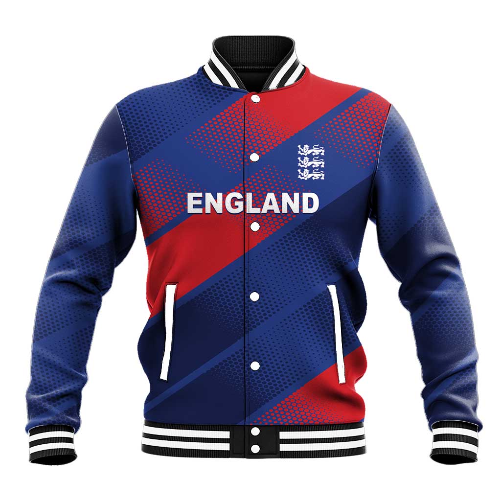 Custom England Cricket Baseball Jacket Come On Three Lions
