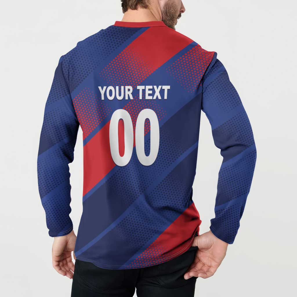 Custom England Cricket Button Sweatshirt Come On Three Lions