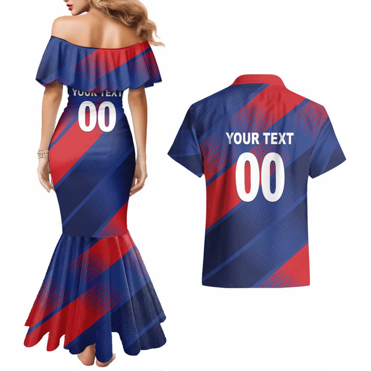 Custom England Cricket Couples Matching Mermaid Dress and Hawaiian Shirt Come On Three Lions