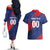 Custom England Cricket Couples Matching Off The Shoulder Long Sleeve Dress and Hawaiian Shirt Come On Three Lions