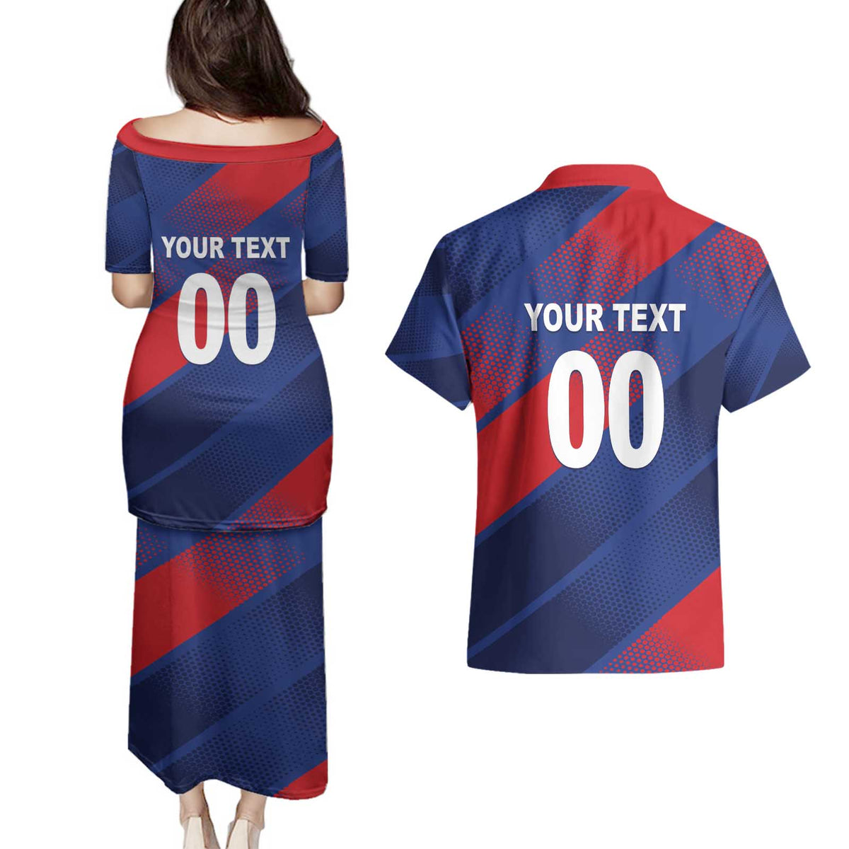 Custom England Cricket Couples Matching Puletasi and Hawaiian Shirt Come On Three Lions