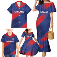 Custom England Cricket Family Matching Mermaid Dress and Hawaiian Shirt Come On Three Lions