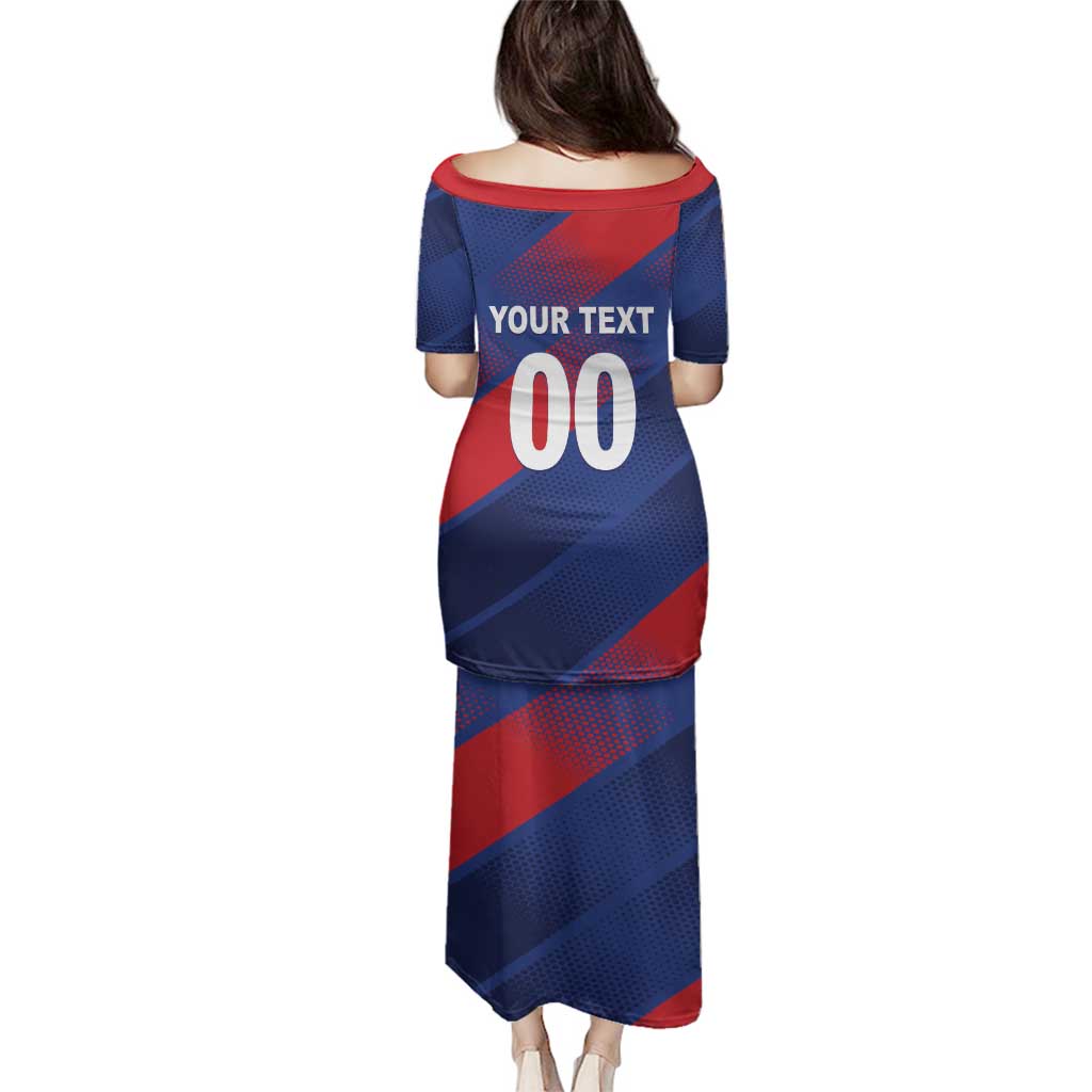 Custom England Cricket Family Matching Puletasi and Hawaiian Shirt Come On Three Lions