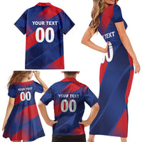 Custom England Cricket Family Matching Short Sleeve Bodycon Dress and Hawaiian Shirt Come On Three Lions