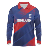 Custom England Cricket Long Sleeve Polo Shirt Come On Three Lions