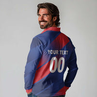 Custom England Cricket Long Sleeve Polo Shirt Come On Three Lions