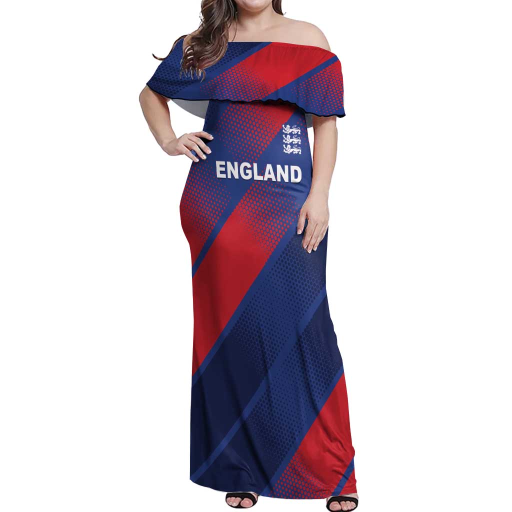 Custom England Cricket Off Shoulder Maxi Dress Come On Three Lions
