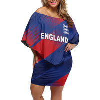 Custom England Cricket Off Shoulder Short Dress Come On Three Lions