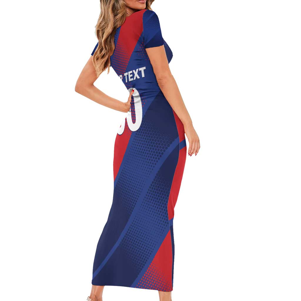 Custom England Cricket Short Sleeve Bodycon Dress Come On Three Lions