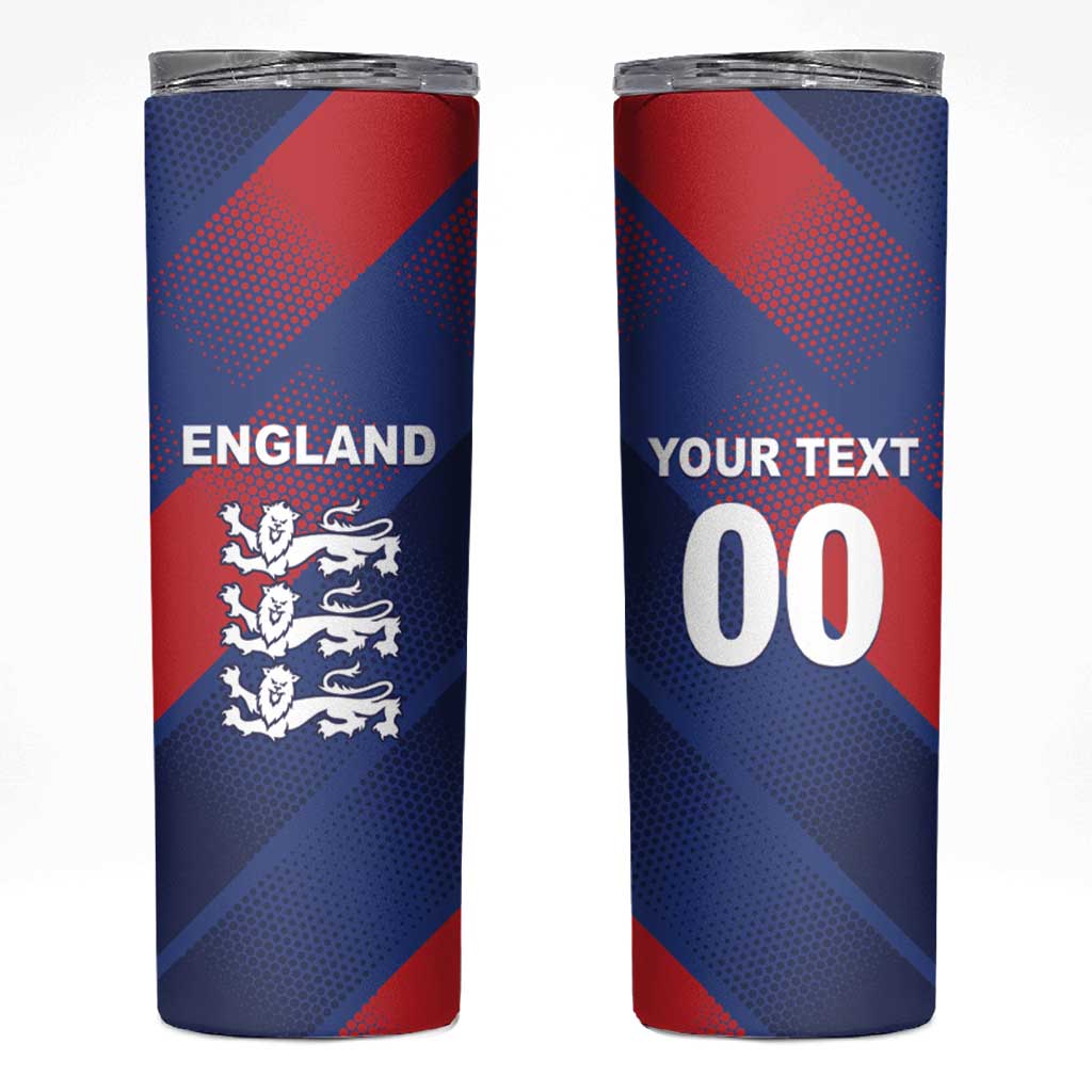 Custom England Cricket Skinny Tumbler Come On Three Lions