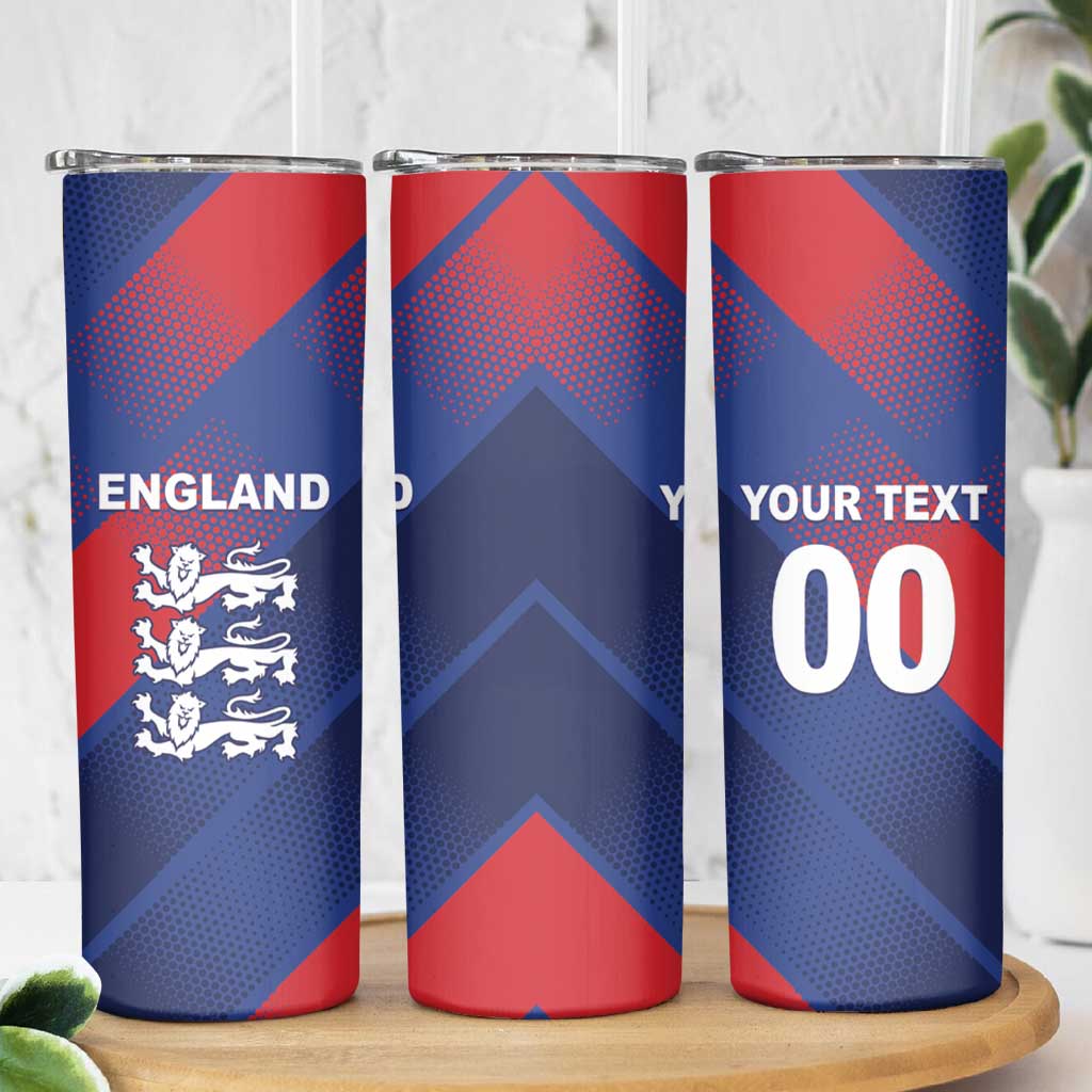Custom England Cricket Skinny Tumbler Come On Three Lions
