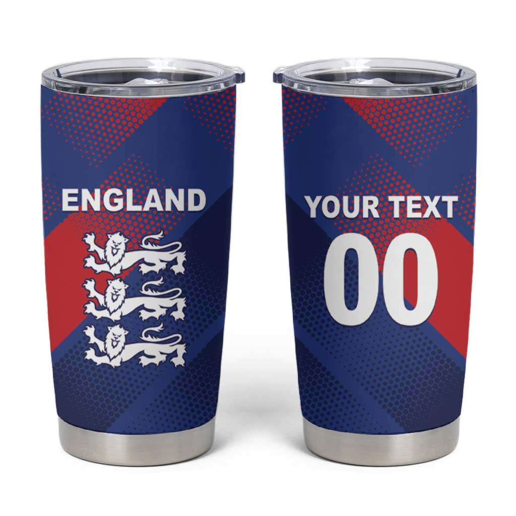 Custom England Cricket Tumbler Cup Come On Three Lions