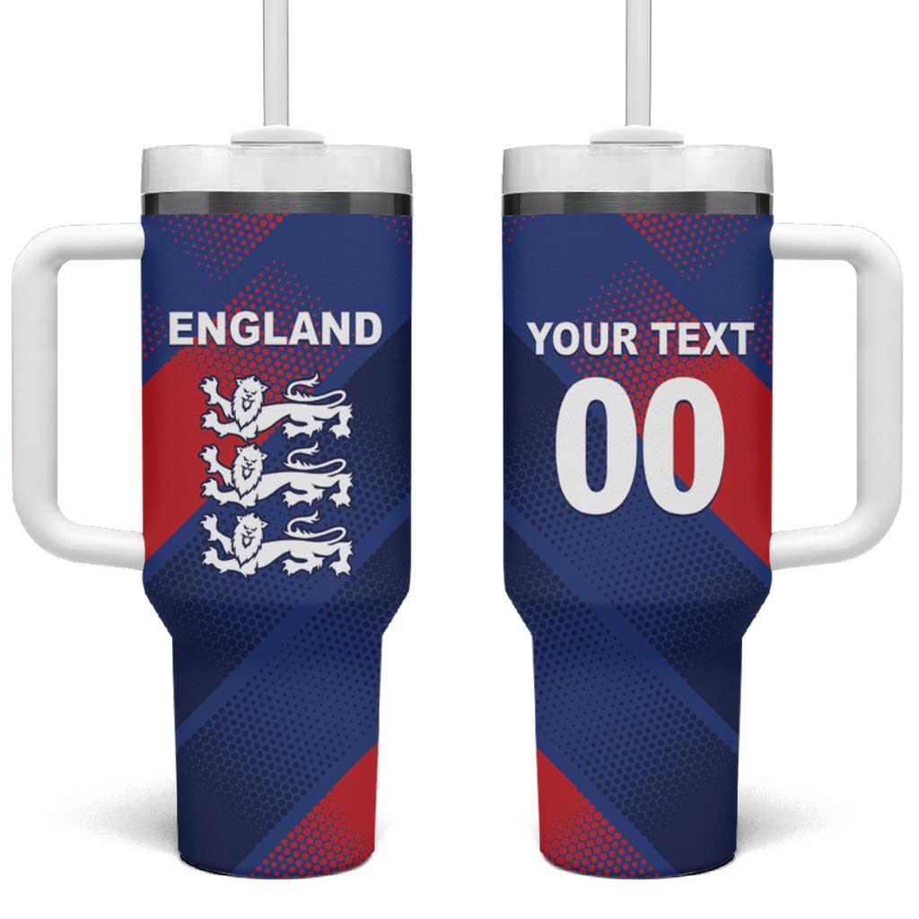 Custom England Cricket Tumbler With Handle Come On Three Lions