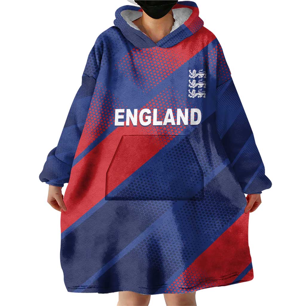 Custom England Cricket Wearable Blanket Hoodie Come On Three Lions