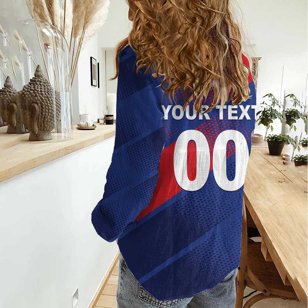 Custom England Cricket Women Casual Shirt Come On Three Lions