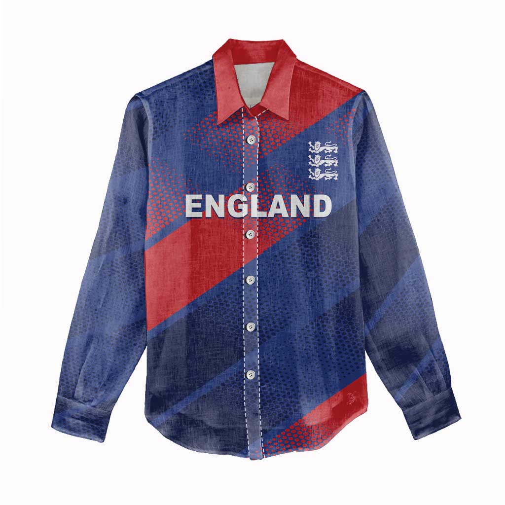 Custom England Cricket Women Casual Shirt Come On Three Lions