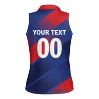 Custom England Cricket Women Sleeveless Polo Shirt Come On Three Lions