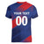 Custom England Cricket Women V-Neck T-Shirt Come On Three Lions