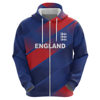 Custom England Cricket Zip Hoodie Come On Three Lions