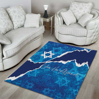 Israel Yom Ha'atzmaut Area Rug Star of David Grunge Style
