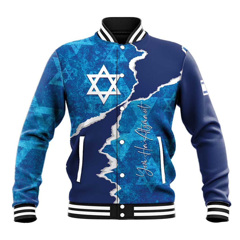 Personalized Israel Yom Ha'atzmaut Baseball Jacket Star of David Grunge Style