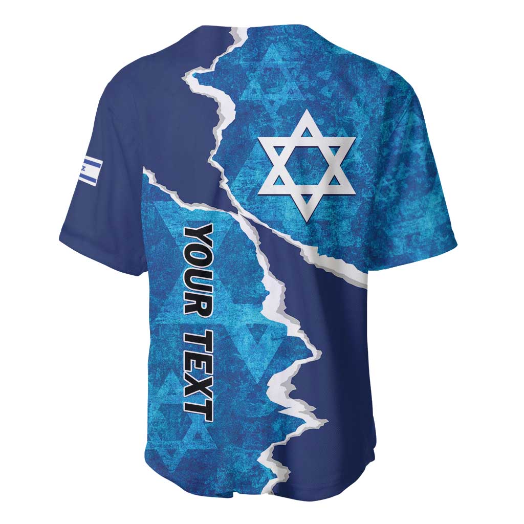 Personalized Israel Yom Ha'atzmaut Baseball Jersey Star of David Grunge Style