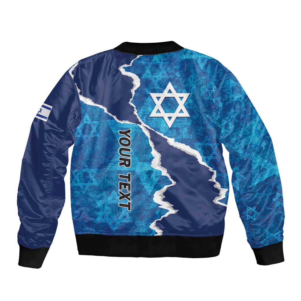 Personalized Israel Yom Ha'atzmaut Bomber Jacket Star of David Grunge Style
