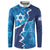 Personalized Israel Yom Ha'atzmaut Button Sweatshirt Star of David Grunge Style