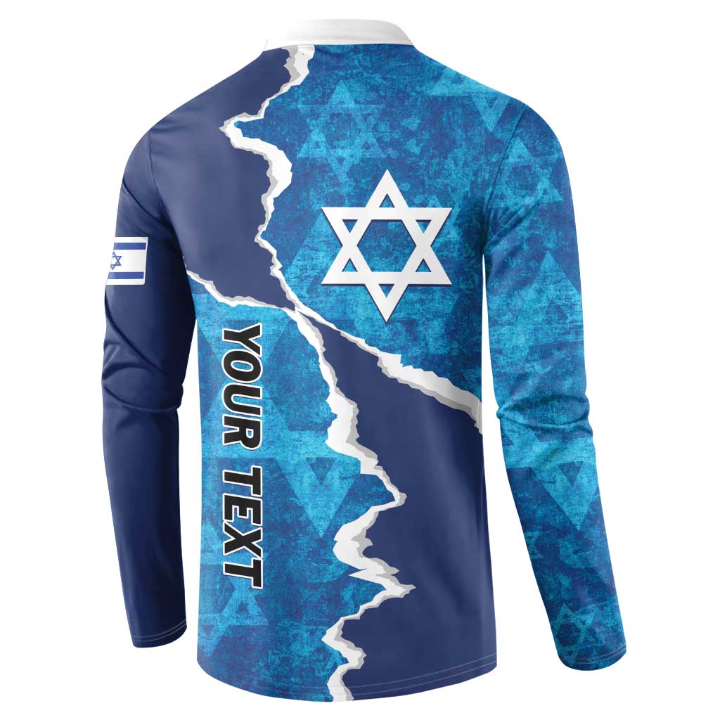 Personalized Israel Yom Ha'atzmaut Button Sweatshirt Star of David Grunge Style