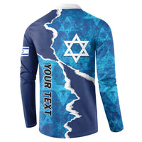 Personalized Israel Yom Ha'atzmaut Button Sweatshirt Star of David Grunge Style