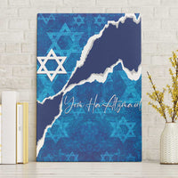 Israel Yom Ha'atzmaut Canvas Wall Art Star of David Grunge Style