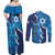 Personalized Israel Yom Ha'atzmaut Couples Matching Off Shoulder Maxi Dress and Long Sleeve Button Shirt Star of David Grunge Style