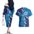 Personalized Israel Yom Ha'atzmaut Couples Matching Off The Shoulder Long Sleeve Dress and Hawaiian Shirt Star of David Grunge Style
