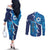 Personalized Israel Yom Ha'atzmaut Couples Matching Off The Shoulder Long Sleeve Dress and Long Sleeve Button Shirt Star of David Grunge Style