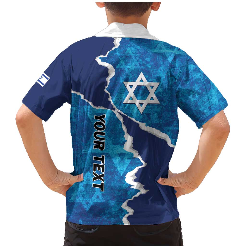 Personalized Israel Yom Ha'atzmaut Family Matching Mermaid Dress and Hawaiian Shirt Star of David Grunge Style