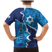 Personalized Israel Yom Ha'atzmaut Family Matching Mermaid Dress and Hawaiian Shirt Star of David Grunge Style