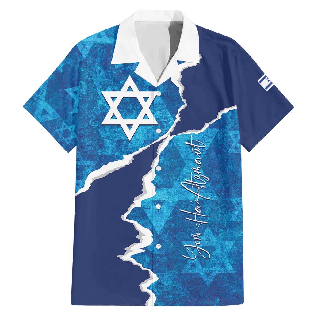 Personalized Israel Yom Ha'atzmaut Family Matching Mermaid Dress and Hawaiian Shirt Star of David Grunge Style