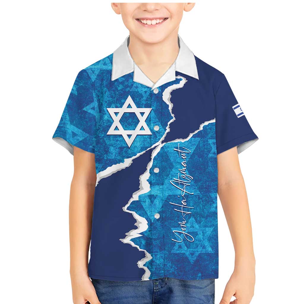 Personalized Israel Yom Ha'atzmaut Family Matching Mermaid Dress and Hawaiian Shirt Star of David Grunge Style