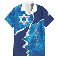 Personalized Israel Yom Ha'atzmaut Family Matching Off The Shoulder Long Sleeve Dress and Hawaiian Shirt Star of David Grunge Style