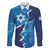 Personalized Israel Yom Ha'atzmaut Family Matching Off The Shoulder Long Sleeve Dress and Hawaiian Shirt Star of David Grunge Style