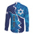 Personalized Israel Yom Ha'atzmaut Family Matching Off The Shoulder Long Sleeve Dress and Hawaiian Shirt Star of David Grunge Style