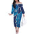 Personalized Israel Yom Ha'atzmaut Family Matching Off The Shoulder Long Sleeve Dress and Hawaiian Shirt Star of David Grunge Style