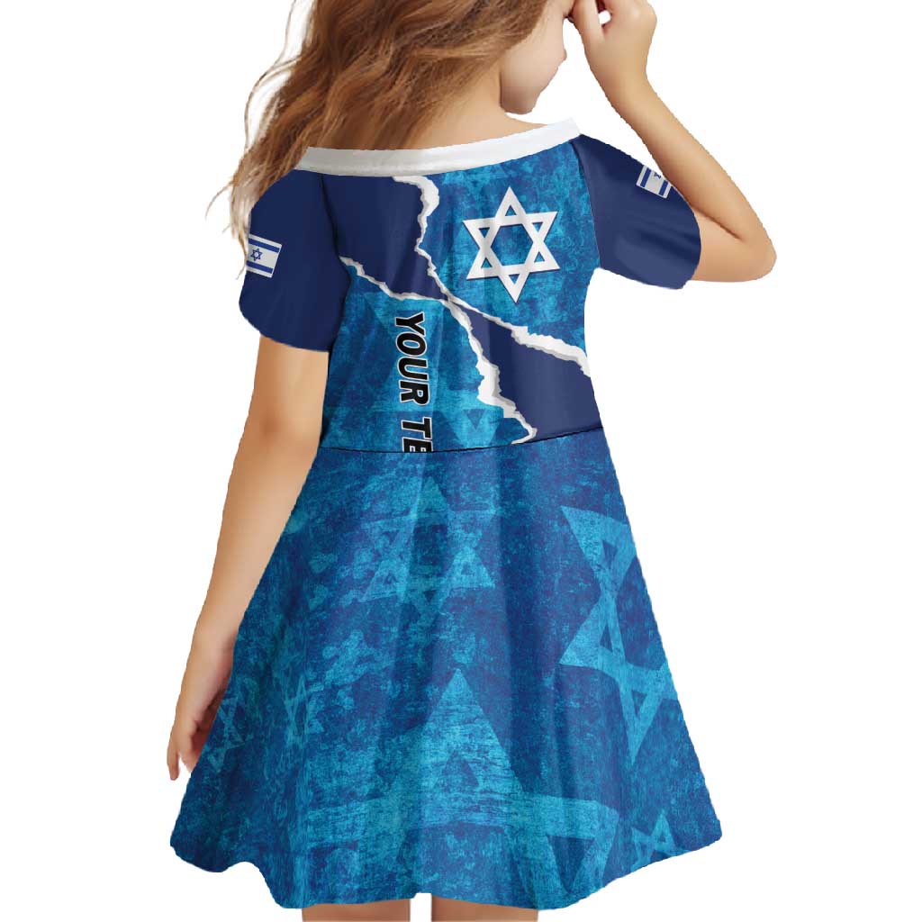 Personalized Israel Yom Ha'atzmaut Family Matching Off Shoulder Maxi Dress and Hawaiian Shirt Star of David Grunge Style
