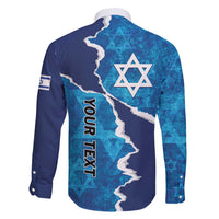 Personalized Israel Yom Ha'atzmaut Family Matching Off Shoulder Maxi Dress and Hawaiian Shirt Star of David Grunge Style