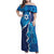 Personalized Israel Yom Ha'atzmaut Family Matching Off Shoulder Maxi Dress and Hawaiian Shirt Star of David Grunge Style
