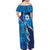 Personalized Israel Yom Ha'atzmaut Family Matching Off Shoulder Maxi Dress and Hawaiian Shirt Star of David Grunge Style