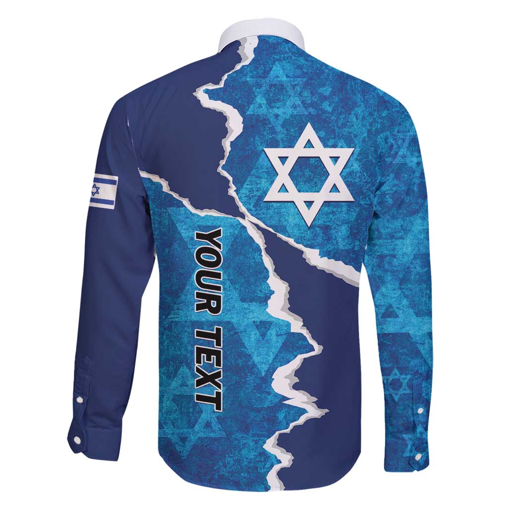 Personalized Israel Yom Ha'atzmaut Family Matching Off Shoulder Short Dress and Hawaiian Shirt Star of David Grunge Style