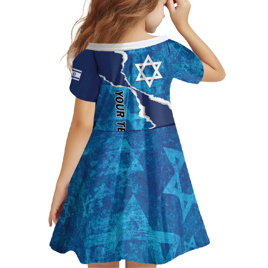 Personalized Israel Yom Ha'atzmaut Family Matching Short Sleeve Bodycon Dress and Hawaiian Shirt Star of David Grunge Style